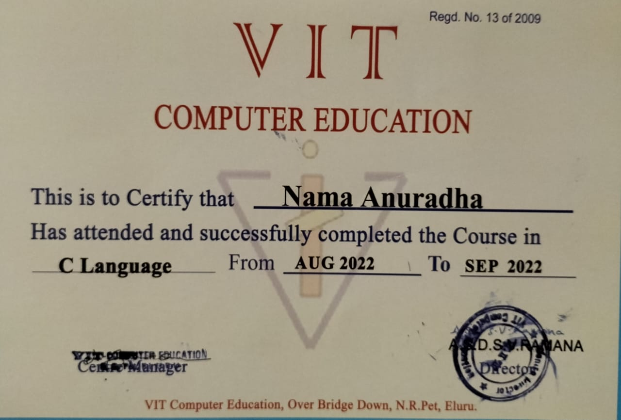 C Certificate